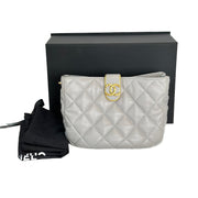 Chanel Hobo Chain Bag Lambskin Grey - Jiaxyk
